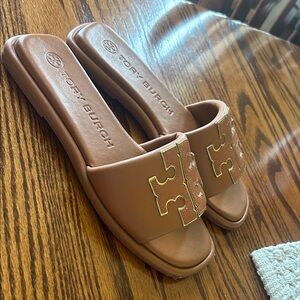 Tory Burch Brown Slide Sandals